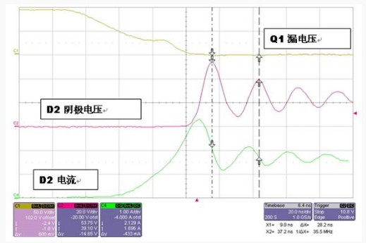 當(dāng)D2關(guān)閉時(shí)D2會(huì)引起過(guò)多的振鈴