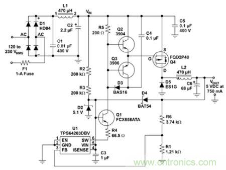 低壓降壓IC實現(xiàn)了簡單、經(jīng)濟的偏置電源