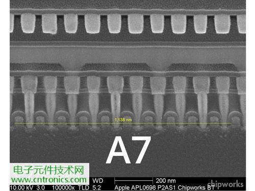iPhone 5S芯片級拆解，顯微鏡下的A7處理器揭秘