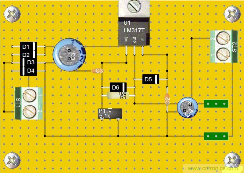網友分享:DIY一個LM317 可調穩(wěn)壓電源