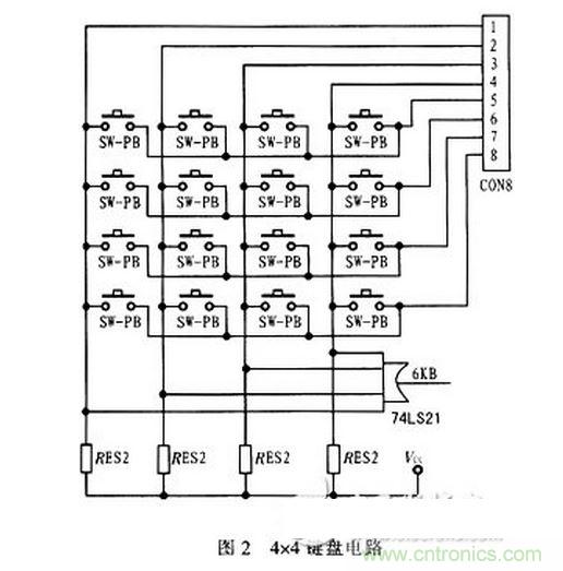 4&times;4鍵盤(pán)電路
